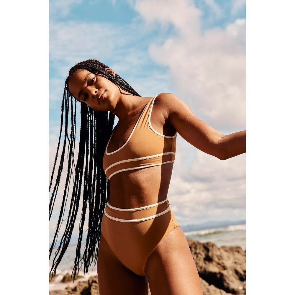 Stone Fox Swim x Free People NWT Bikini Set Dahlia Top Juniper Bottoms Tannin